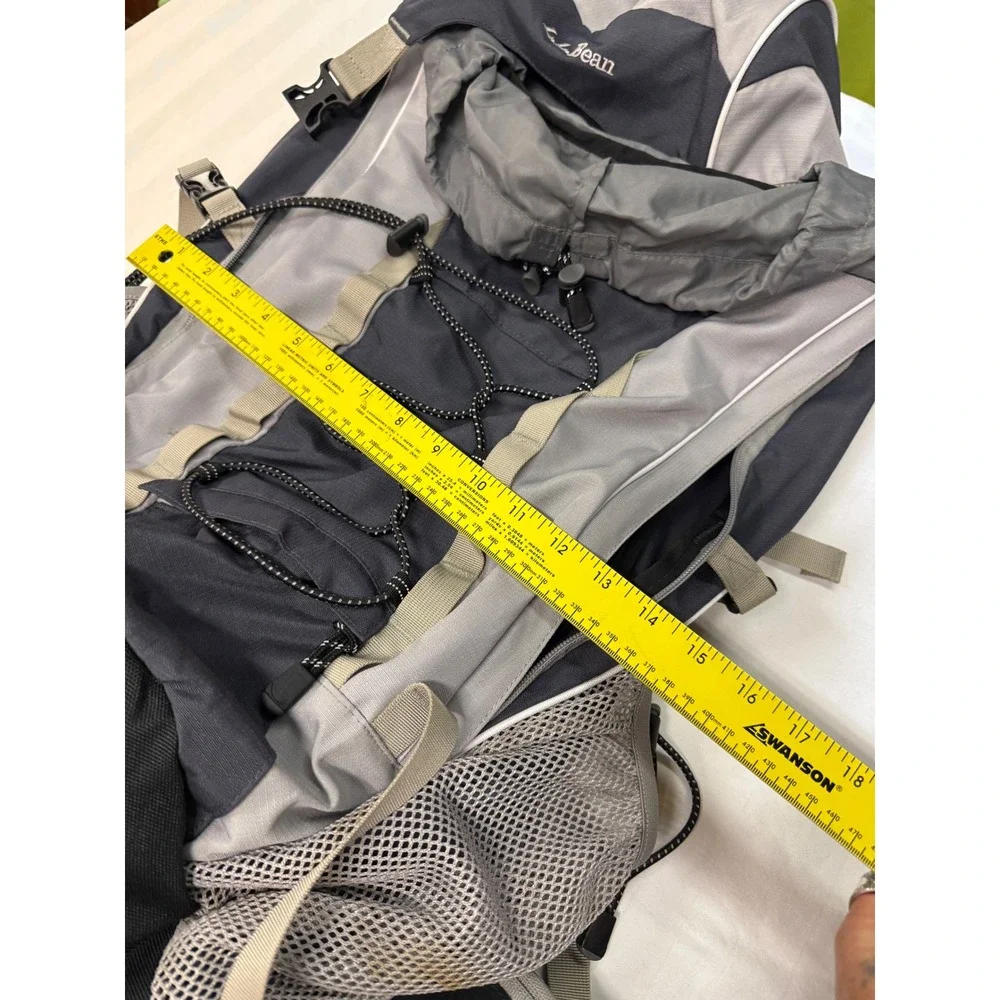 LL Bean Hiking H2O Backpack Gray Charcoal Technical Daypack with Rain Cover